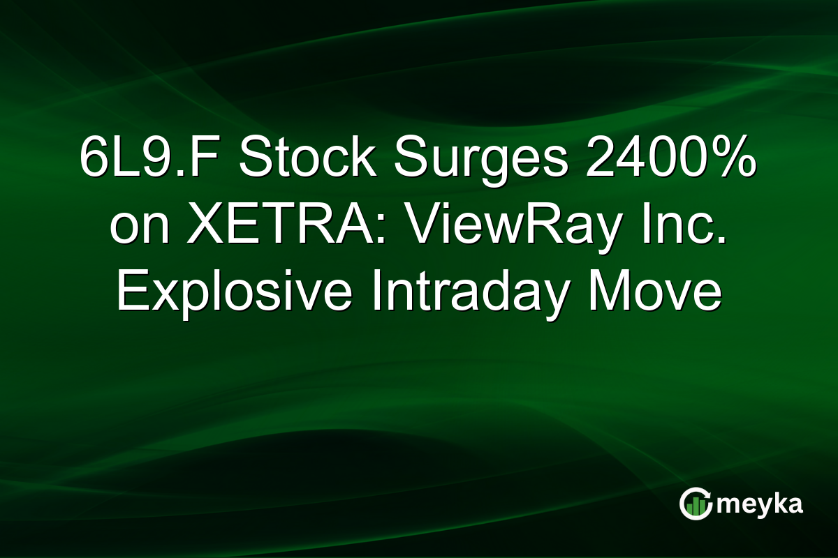 6L9.F Stock Surges 2400% on XETRA: ViewRay Inc. Explosive Intraday Move