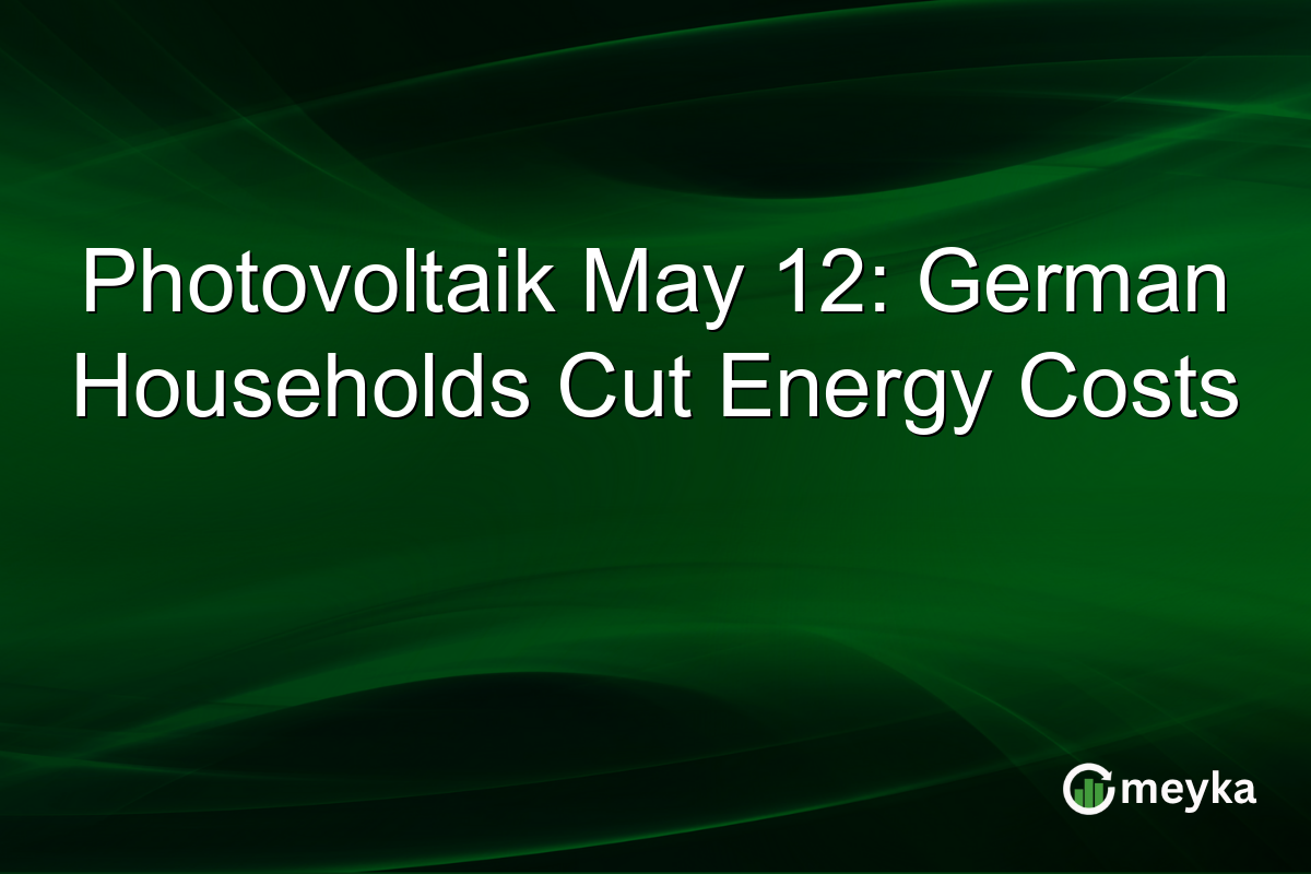 Photovoltaik May 12: German Households Cut Energy Costs