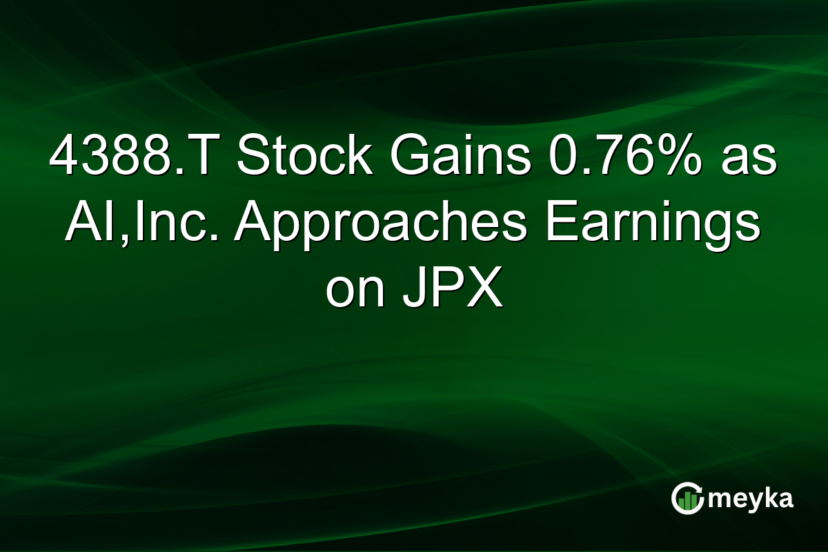 4388.T Stock Gains 0.76% as AI,Inc. Approaches Earnings on JPX