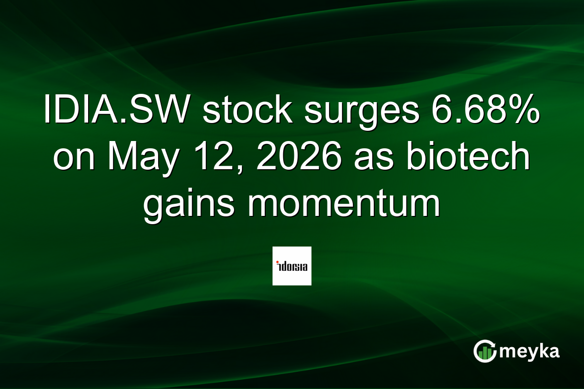 IDIA.SW stock surges 6.68% on May 12, 2026 as biotech gains momentum