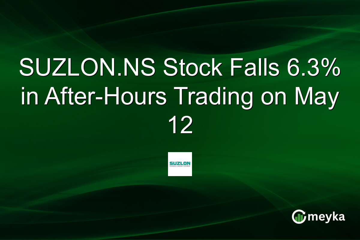 SUZLON.NS Stock Falls 6.3% in After-Hours Trading on May 12