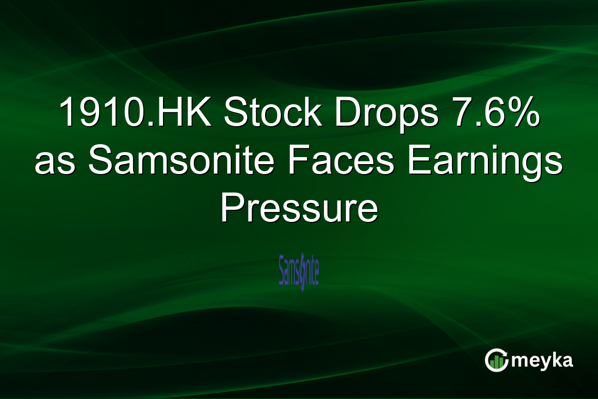 1910.HK Stock Drops 7.6% as Samsonite Faces Earnings Pressure