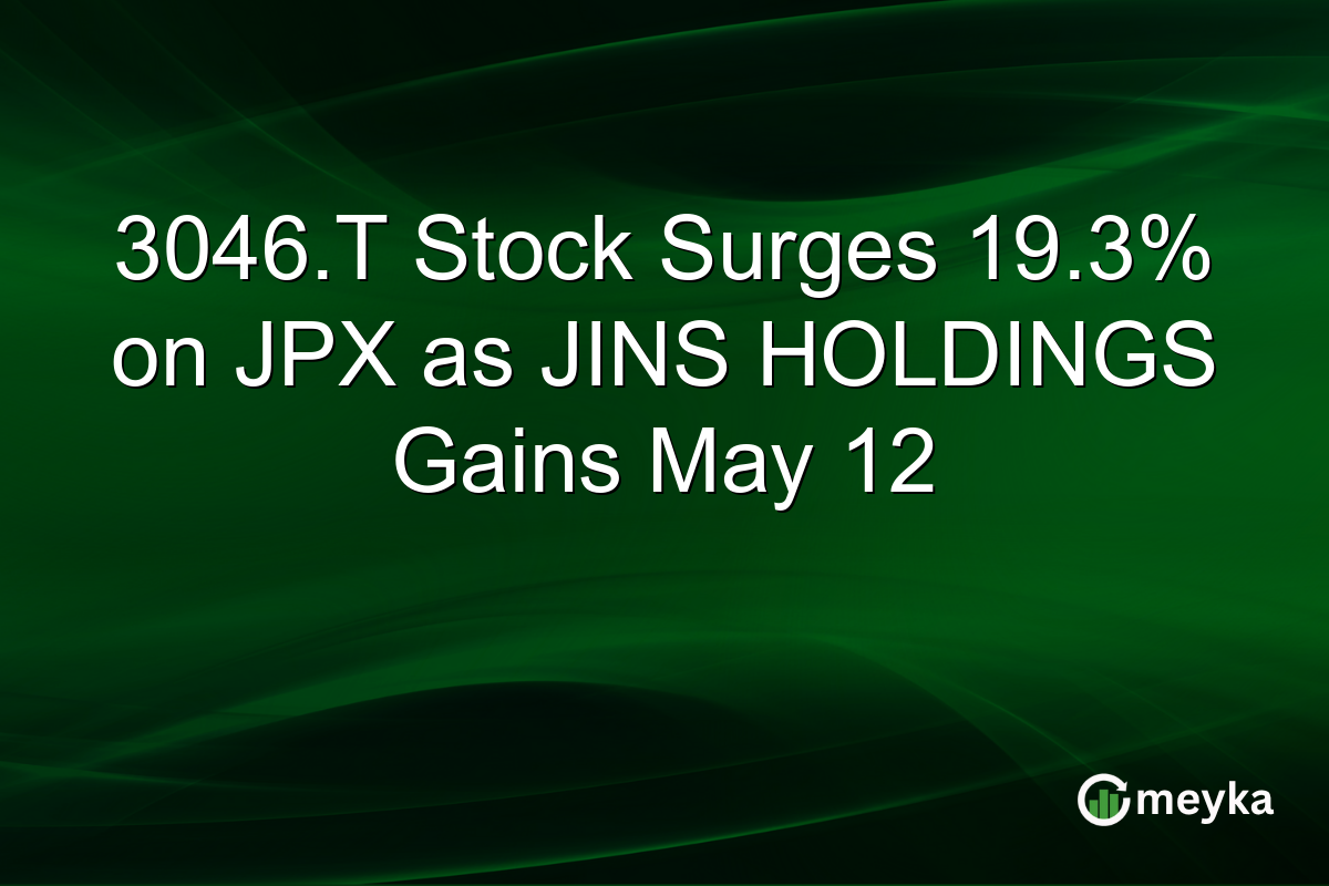 3046.T Stock Surges 19.3% on JPX as JINS HOLDINGS Gains May 12