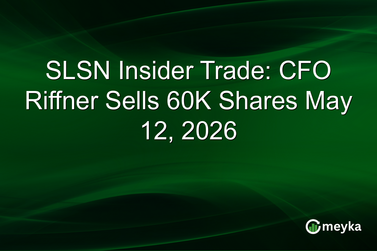 SLSN Insider Trade: CFO Riffner Sells 60K Shares May 12, 2026