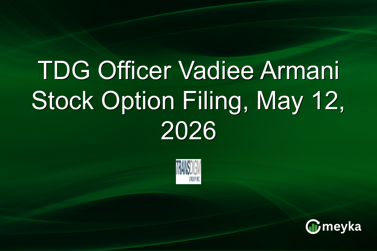 TDG Officer Vadiee Armani Stock Option Filing, May 12, 2026