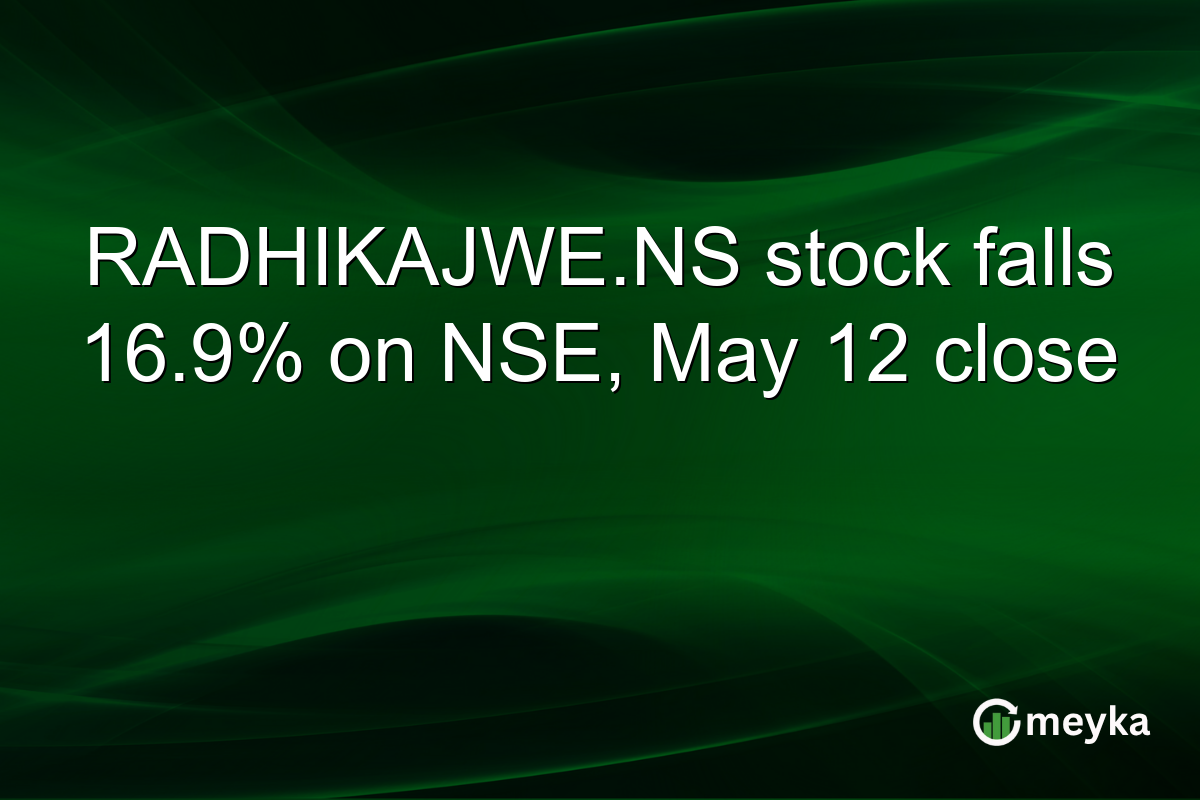 RADHIKAJWE.NS stock falls 16.9% on NSE, May 12 close