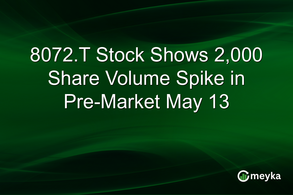 8072.T Stock Shows 2,000 Share Volume Spike in Pre-Market May 13