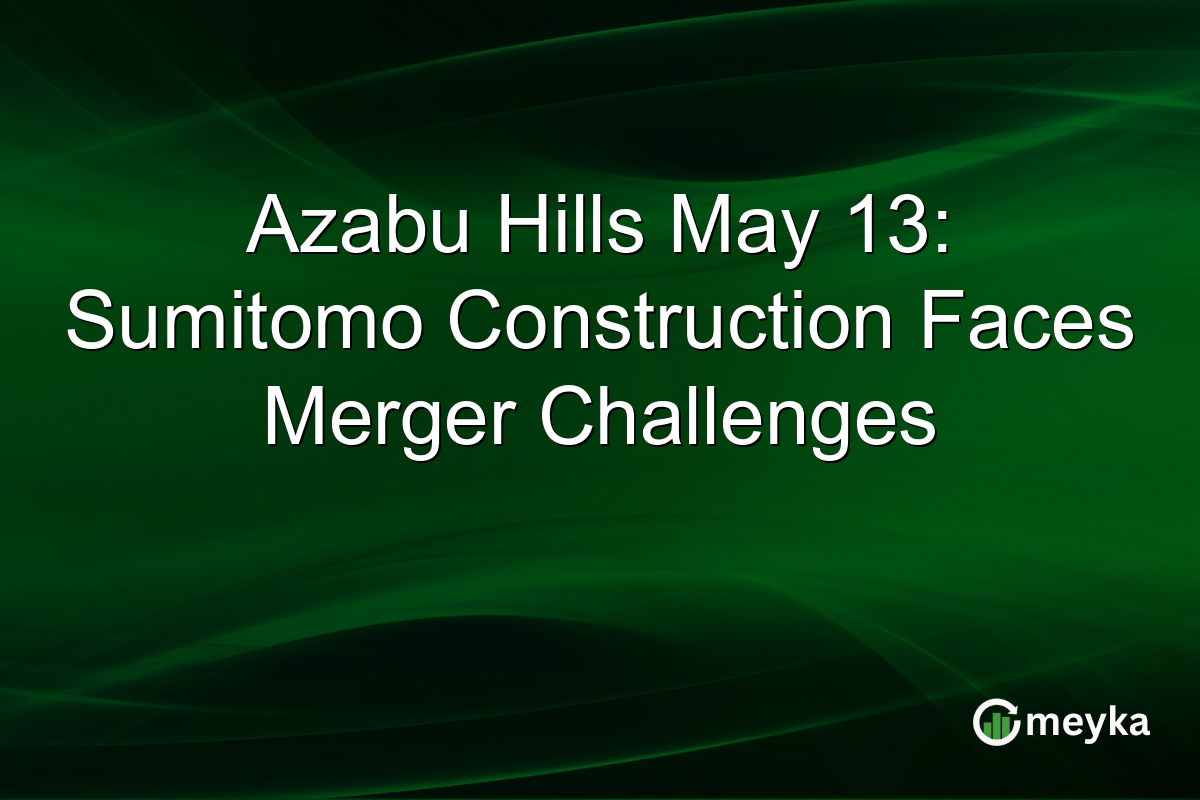 Azabu Hills May 13: Sumitomo Construction Faces Merger Challenges