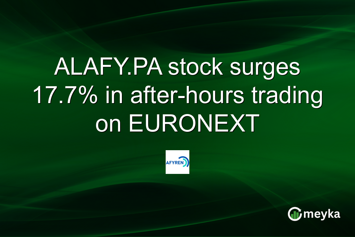 ALAFY.PA stock surges 17.7% in after-hours trading on EURONEXT