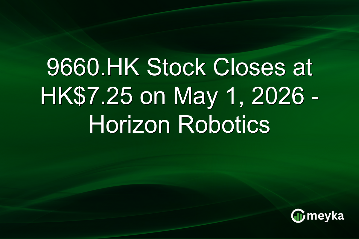9660.HK Stock Closes at HK$7.25 on May 1, 2026 – Horizon Robotics
