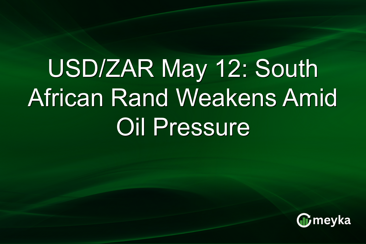 USD/ZAR May 12: South African Rand Weakens Amid Oil Pressure