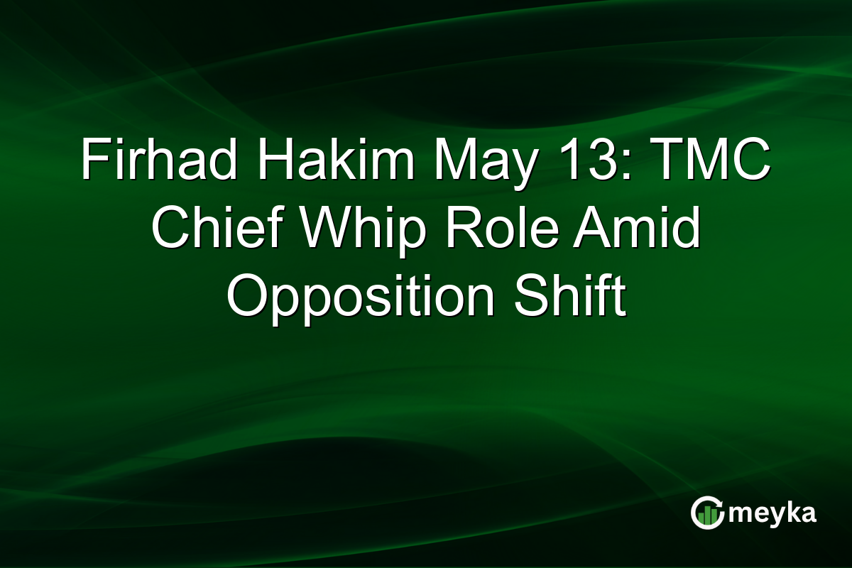 Firhad Hakim May 13: TMC Chief Whip Role Amid Opposition Shift