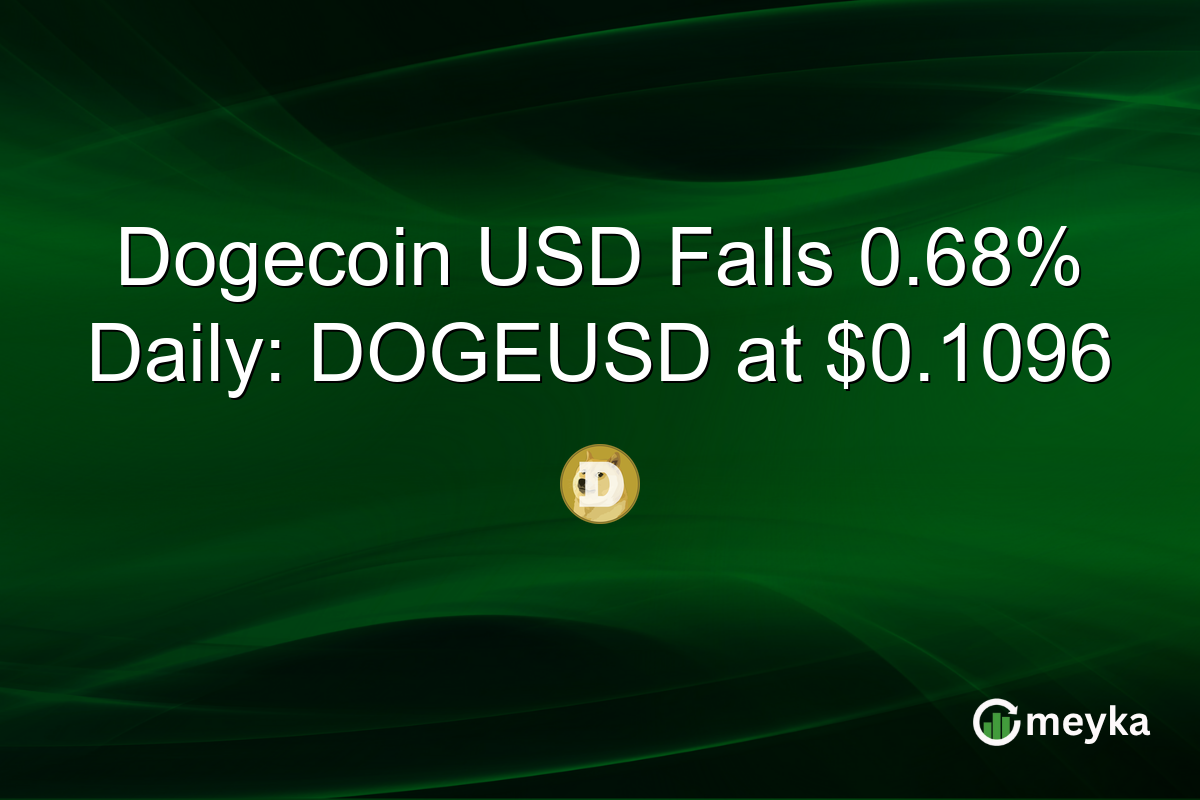 Dogecoin USD Falls 0.68% Daily: DOGEUSD at $0.1096