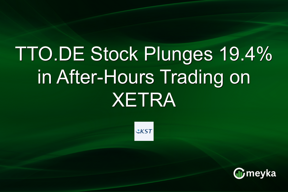 TTO.DE Stock Plunges 19.4% in After-Hours Trading on XETRA