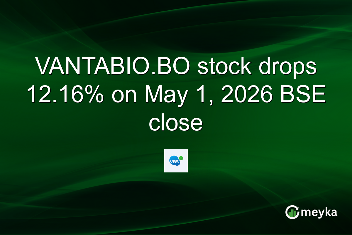 VANTABIO.BO stock drops 12.16% on May 1, 2026 BSE close