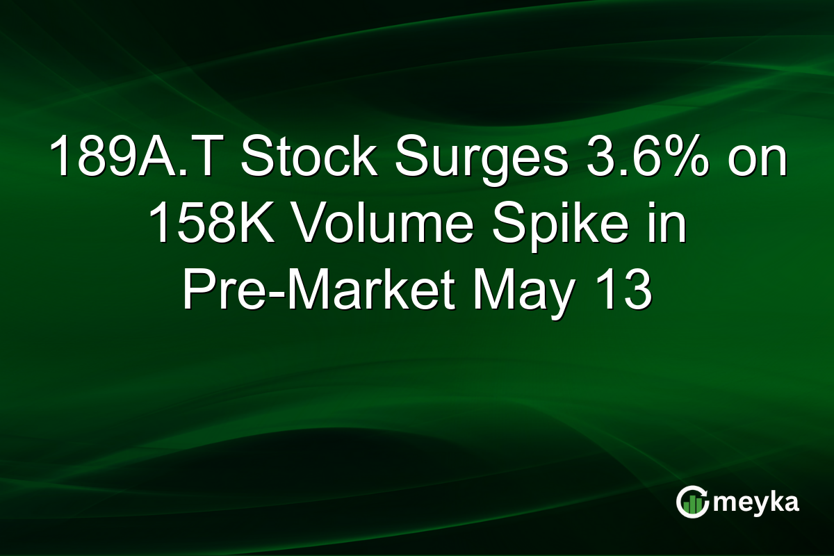189A.T Stock Surges 3.6% on 158K Volume Spike in Pre-Market May 13