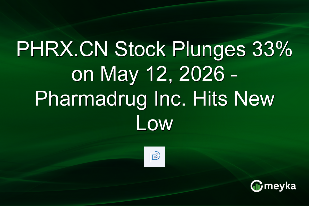 PHRX.CN Stock Plunges 33% on May 12, 2026 β Pharmadrug Inc. Hits New Low
