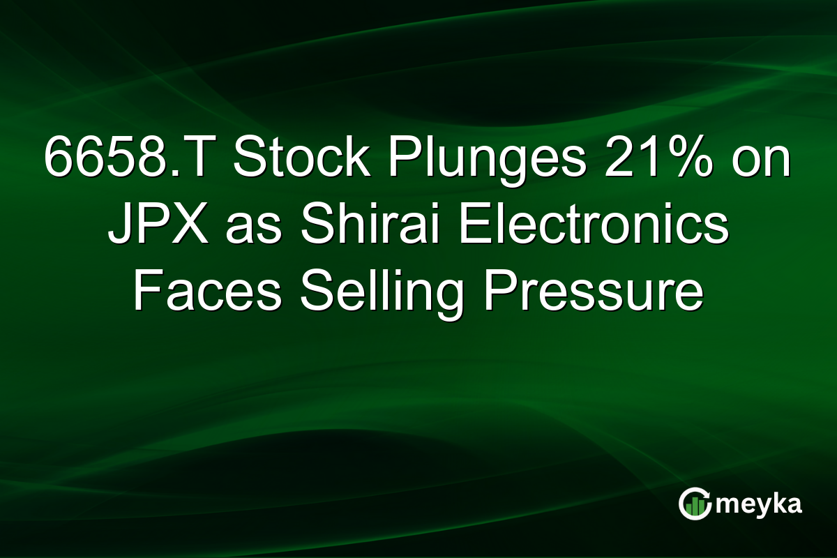 6658.T Stock Plunges 21% on JPX as Shirai Electronics Faces Selling Pressure