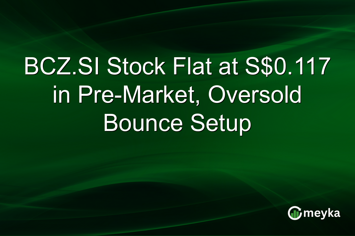 BCZ.SI Stock Flat at S$0.117 in Pre-Market, Oversold Bounce Setup