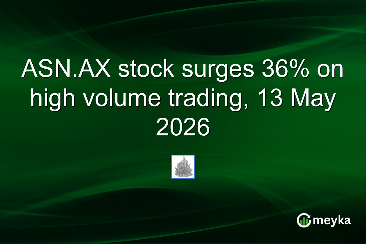 ASN.AX stock surges 36% on high volume trading, 13 May 2026