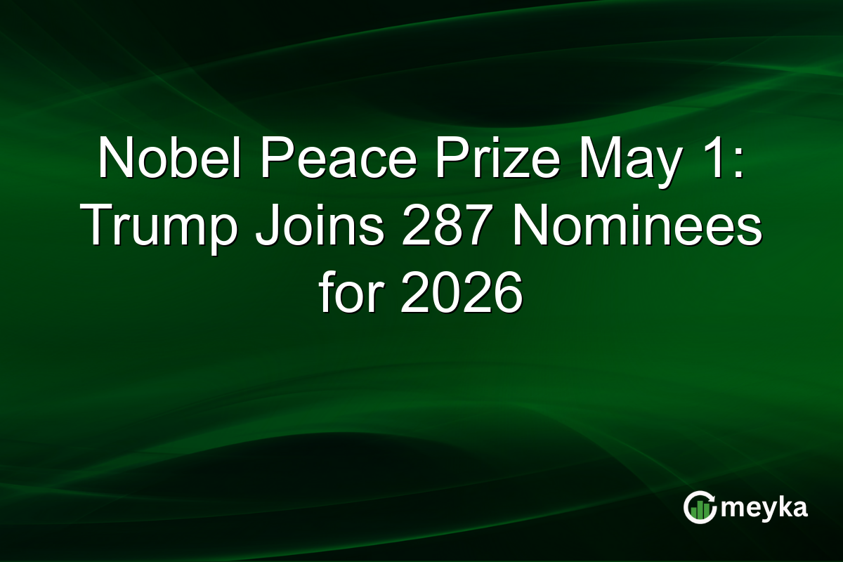 Nobel Peace Prize May 1: Trump Joins 287 Nominees for 2026