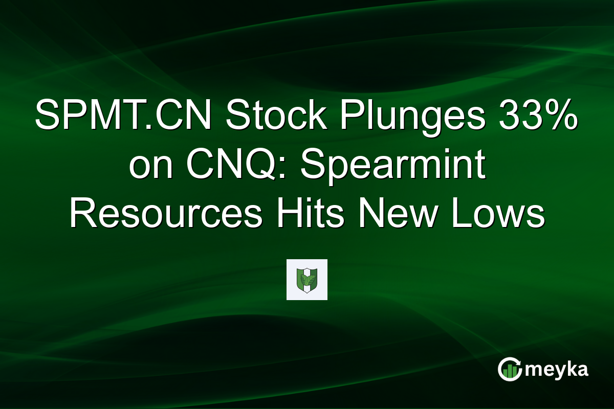 SPMT.CN Stock Plunges 33% on CNQ: Spearmint Resources Hits New Lows