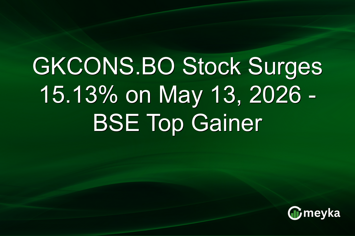 GKCONS.BO Stock Surges 15.13% on May 13, 2026 – BSE Top Gainer