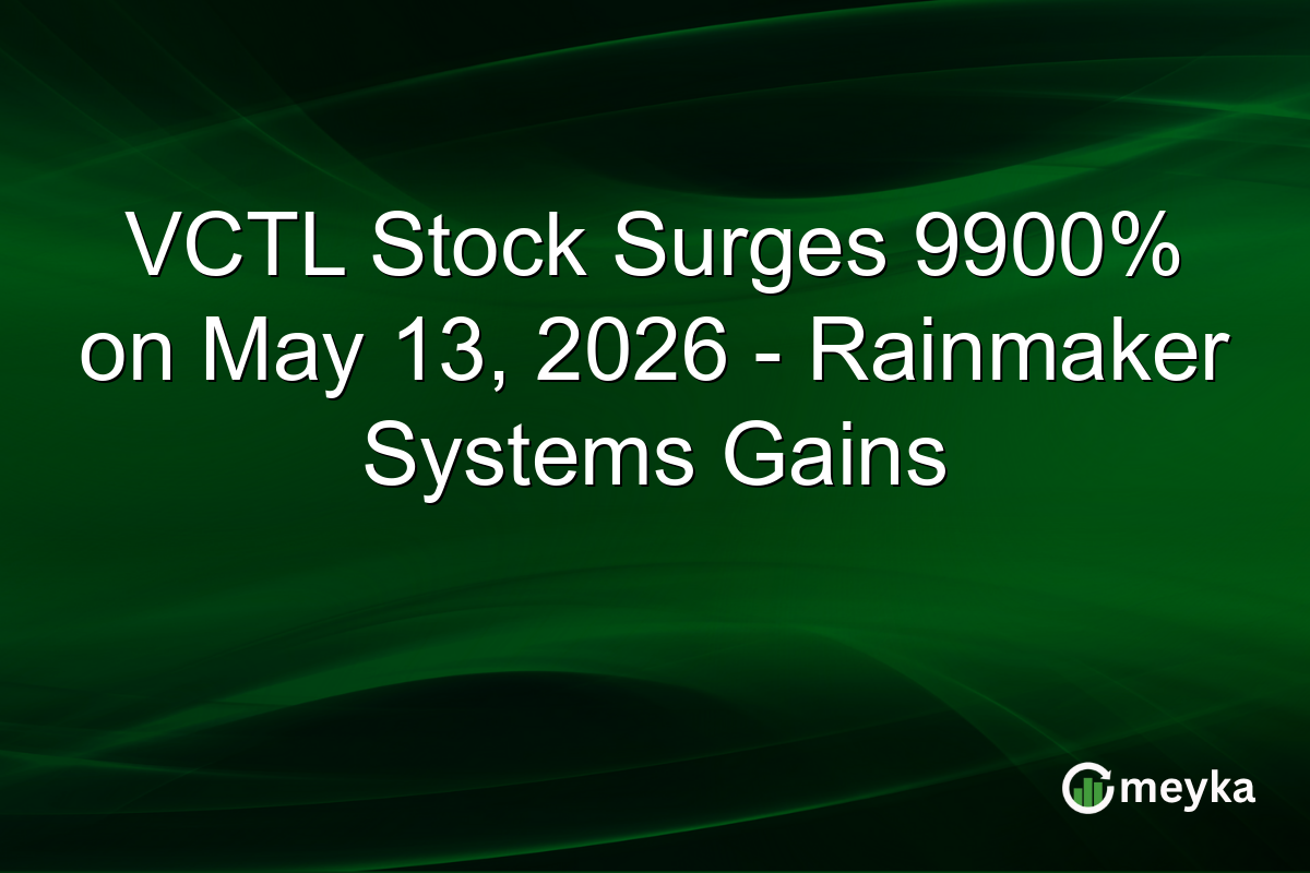 VCTL Stock Surges 9900% on May 13, 2026 – Rainmaker Systems Gains