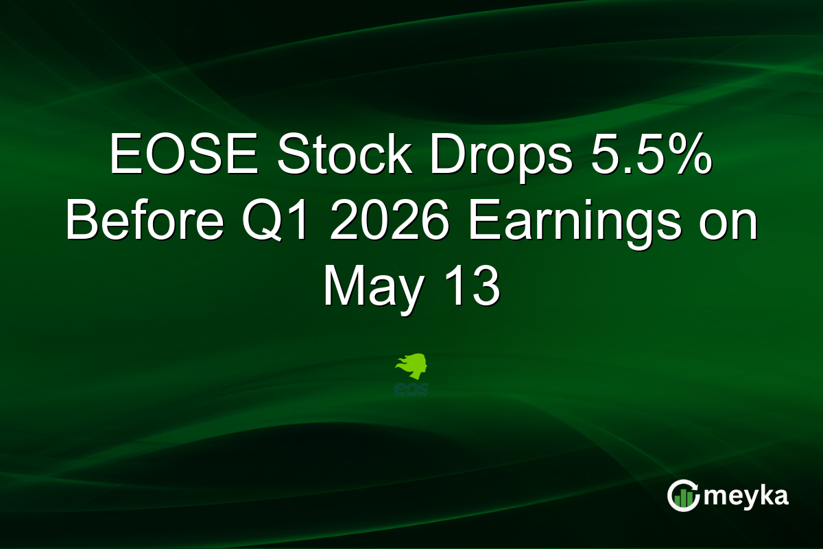 EOSE Stock Drops 5.5% Before Q1 2026 Earnings on May 13