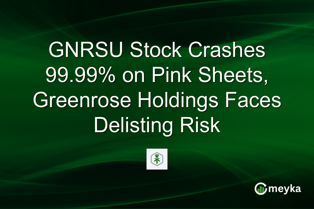 GNRSU Stock Crashes 99.99% on Pink Sheets, Greenrose Holdings Faces Delisting Risk