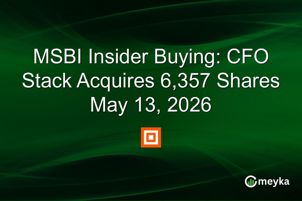 MSBI Insider Buying: CFO Stack Acquires 6,357 Shares May 13, 2026