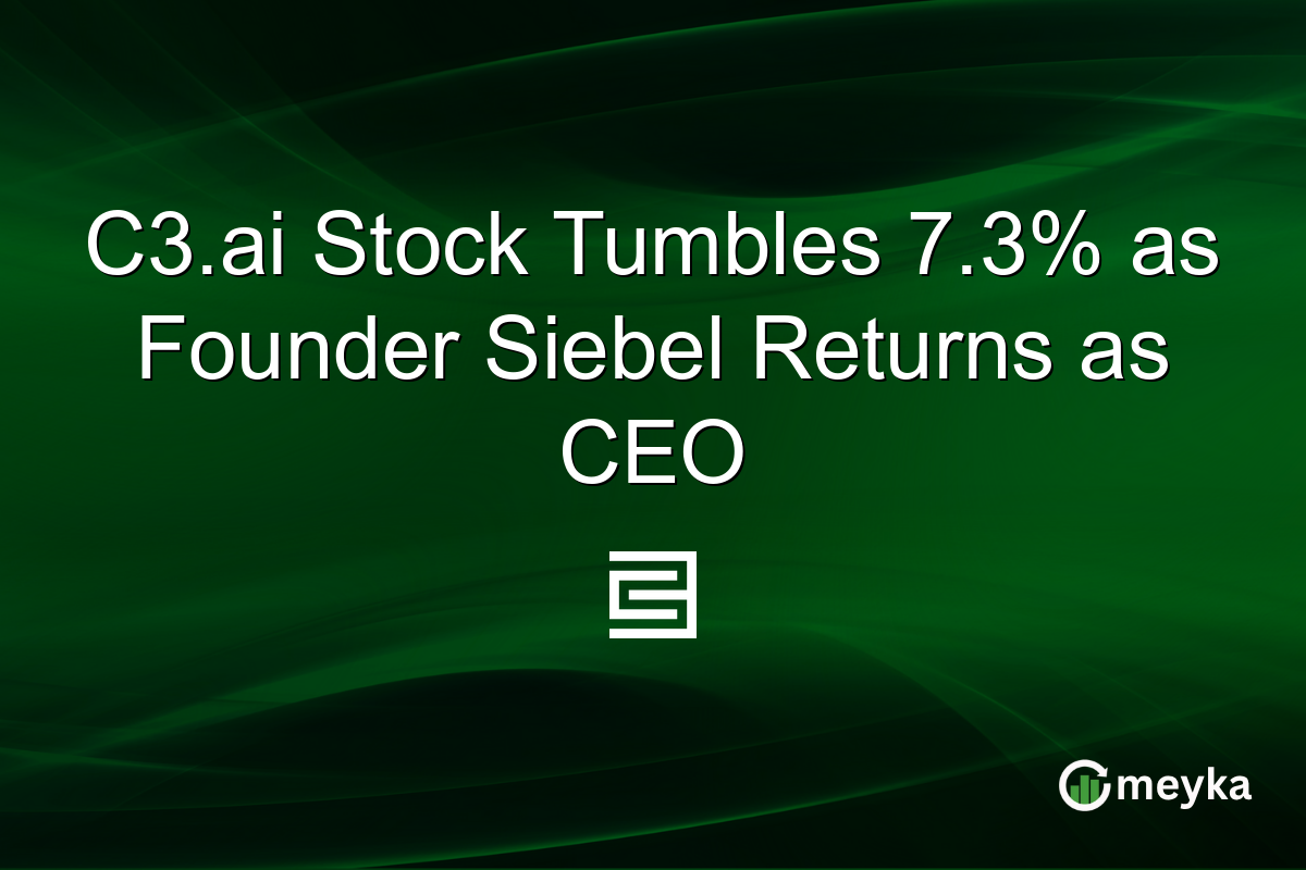 C3.ai Stock Tumbles 7.3% as Founder Siebel Returns as CEO