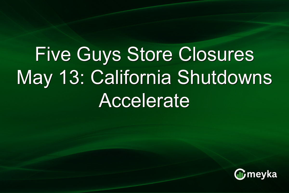 Five Guys Store Closures May 13: California Shutdowns Accelerate