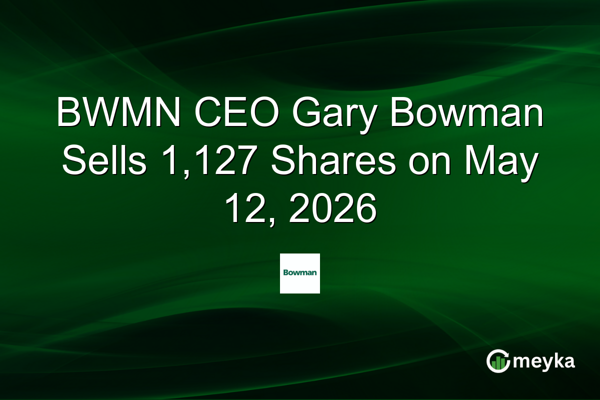 BWMN CEO Gary Bowman Sells 1,127 Shares on May 12, 2026