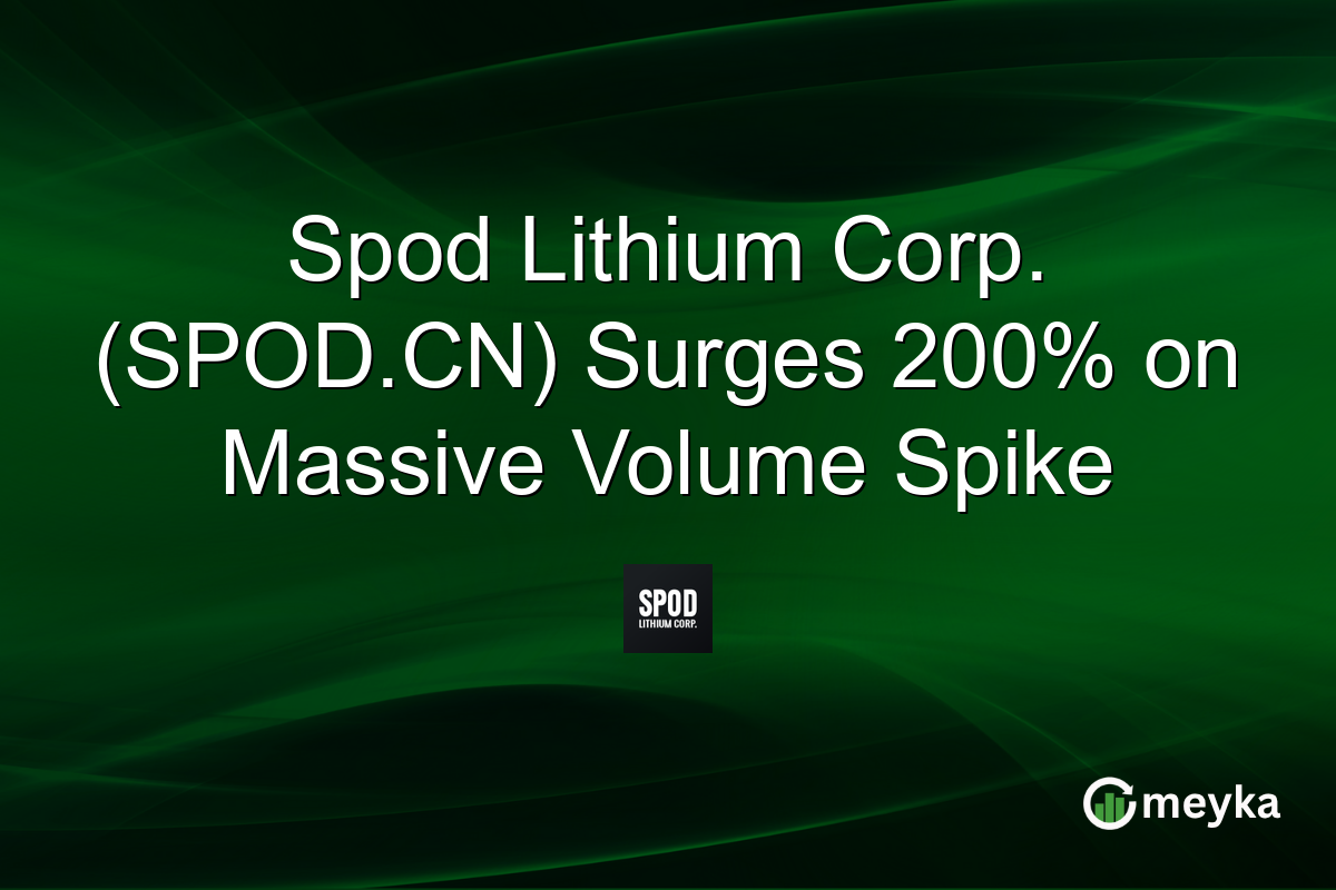 Spod Lithium Corp. (SPOD.CN) Surges 200% on Massive Volume Spike