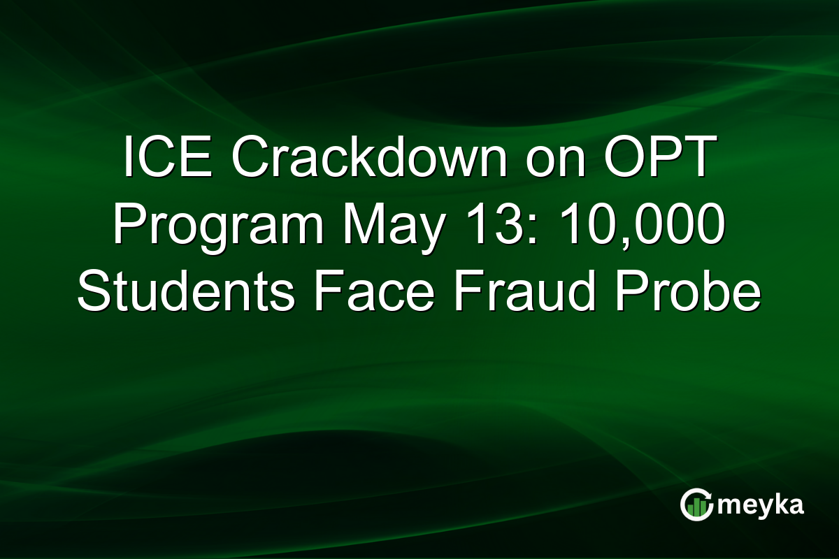 ICE Crackdown on OPT Program May 13: 10,000 Students Face Fraud Probe