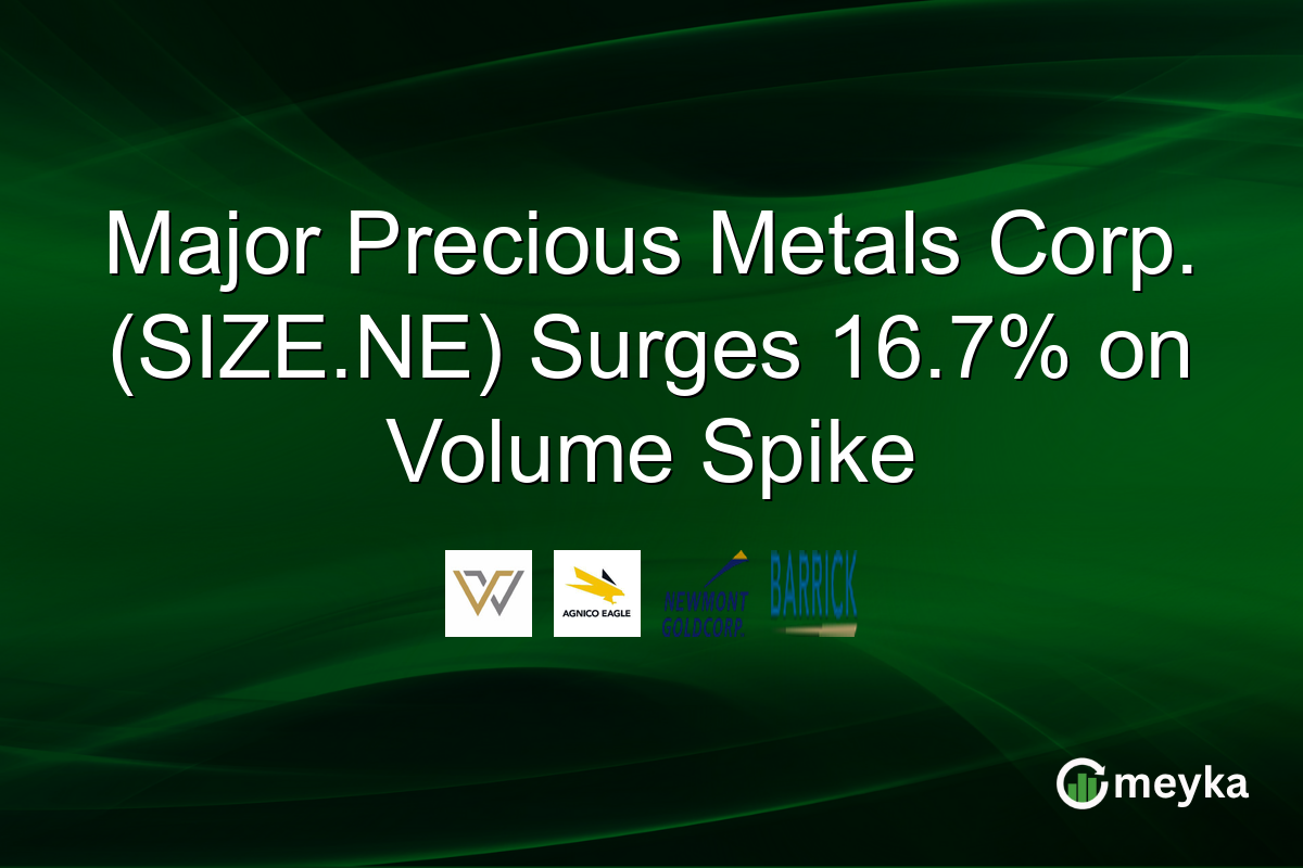 Major Precious Metals Corp. (SIZE.NE) Surges 16.7% on Volume Spike