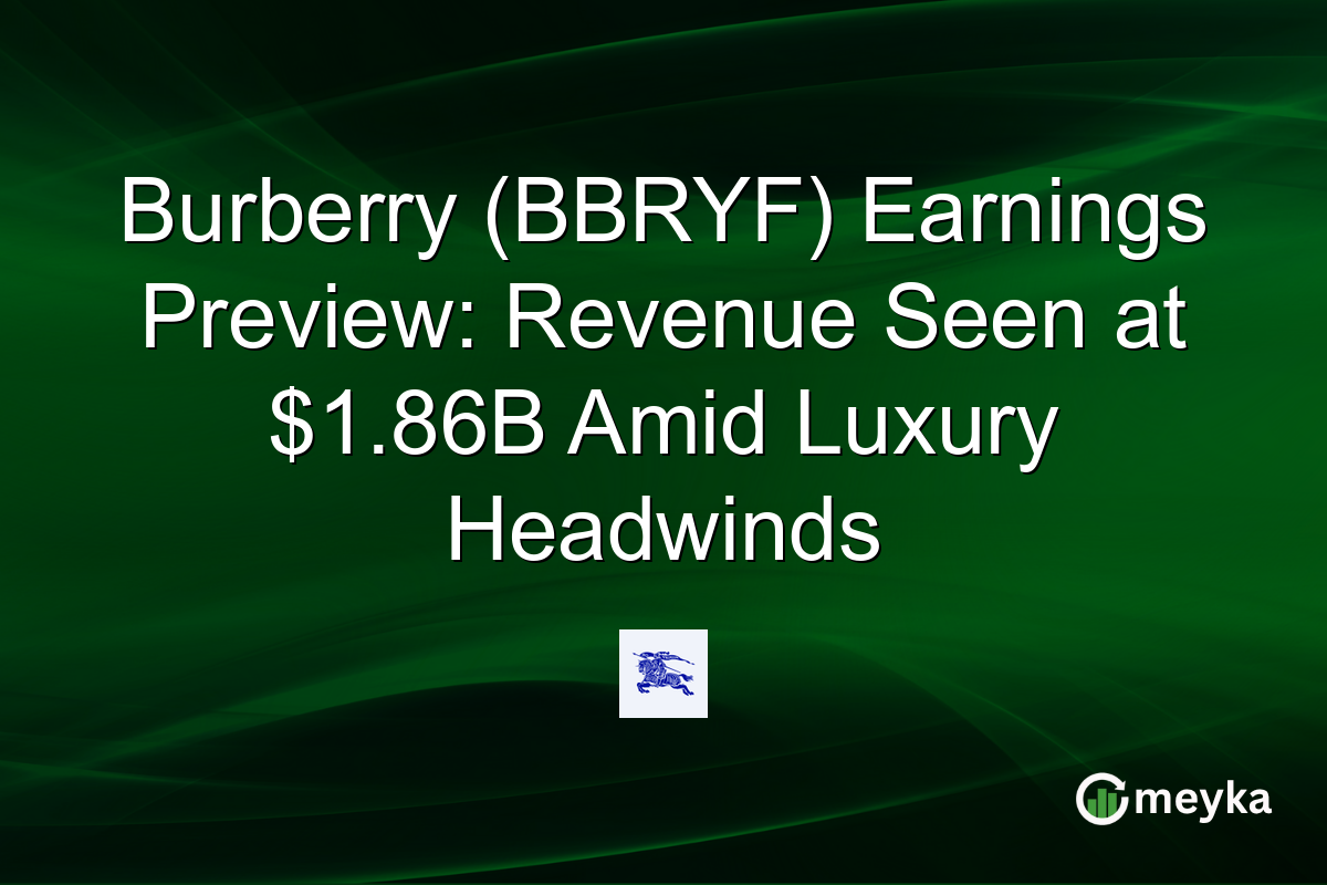 Burberry (BBRYF) Earnings Preview: Revenue Seen at $1.86B Amid Luxury Headwinds