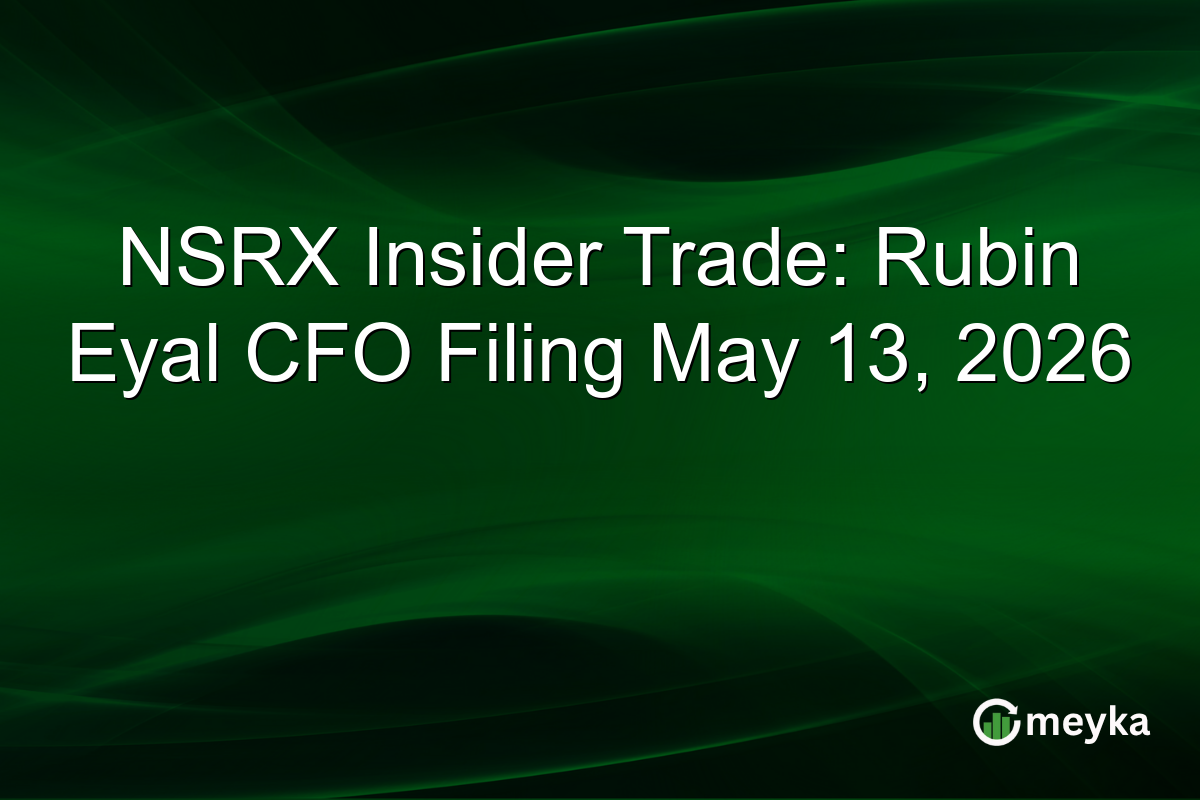 NSRX Insider Trade: Rubin Eyal CFO Filing May 13, 2026