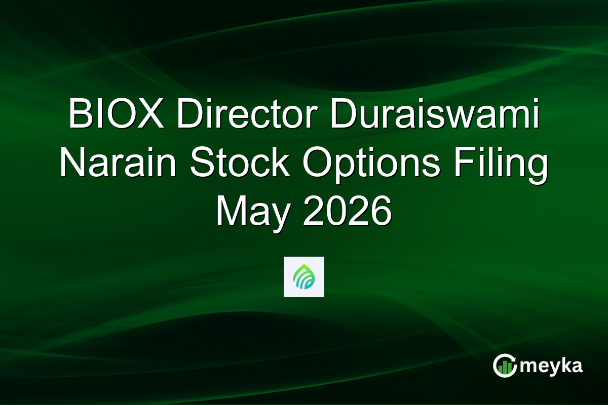 BIOX Director Duraiswami Narain Stock Options Filing May 2026