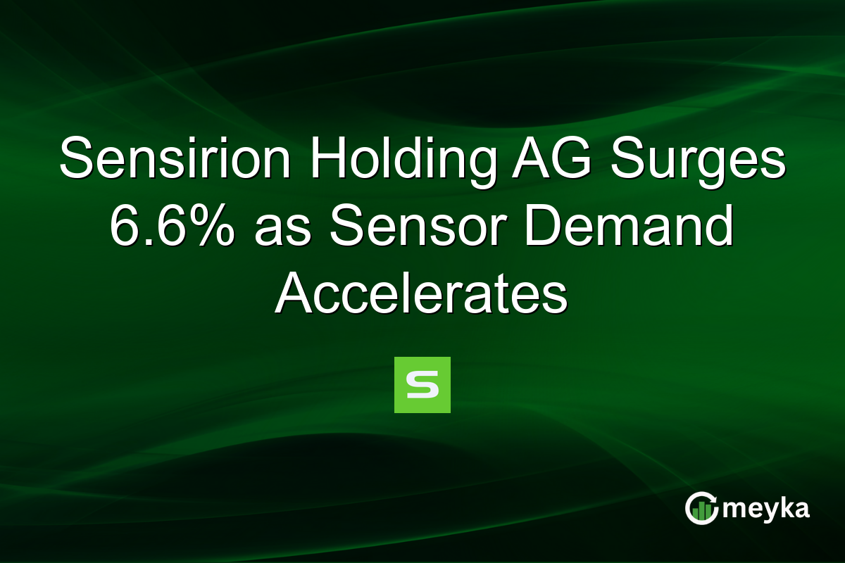 Sensirion Holding AG Surges 6.6% as Sensor Demand Accelerates