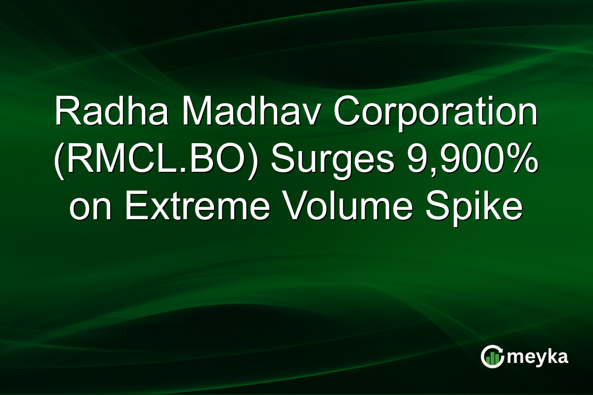 Radha Madhav Corporation (RMCL.BO) Surges 9,900% on Extreme Volume Spike