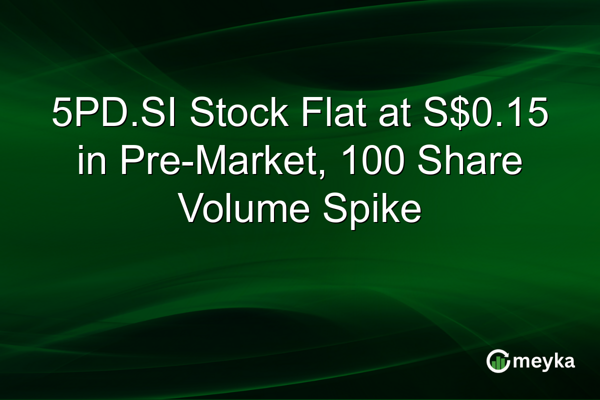5PD.SI Stock Flat at S$0.15 in Pre-Market, 100 Share Volume Spike