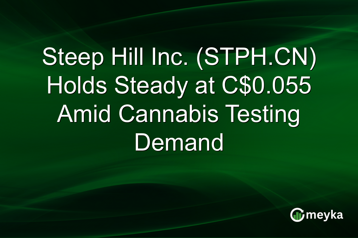 Steep Hill Inc. (STPH.CN) Holds Steady at C$0.055 Amid Cannabis Testing Demand