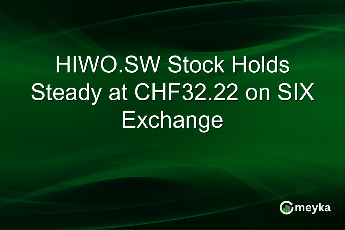 HIWO.SW Stock Holds Steady at CHF32.22 on SIX Exchange