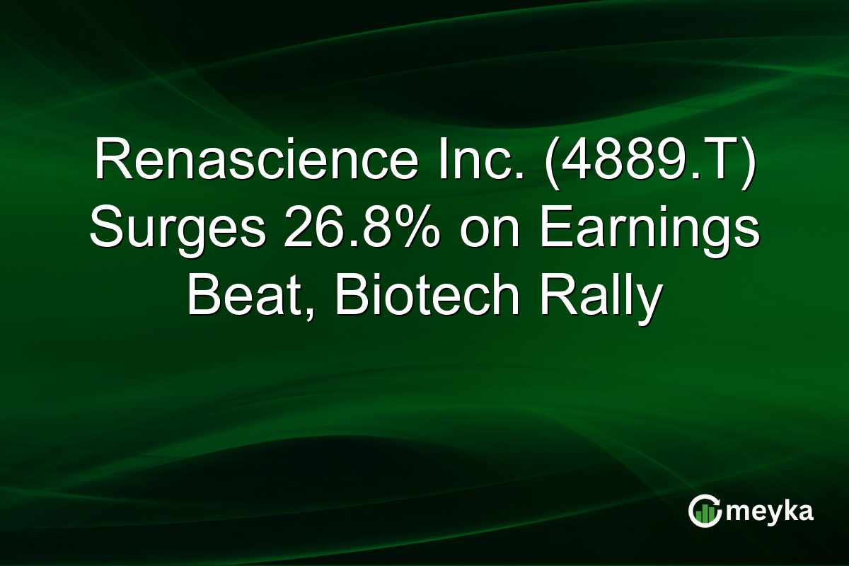 Renascience Inc. (4889.T) Surges 26.8% on Earnings Beat, Biotech Rally