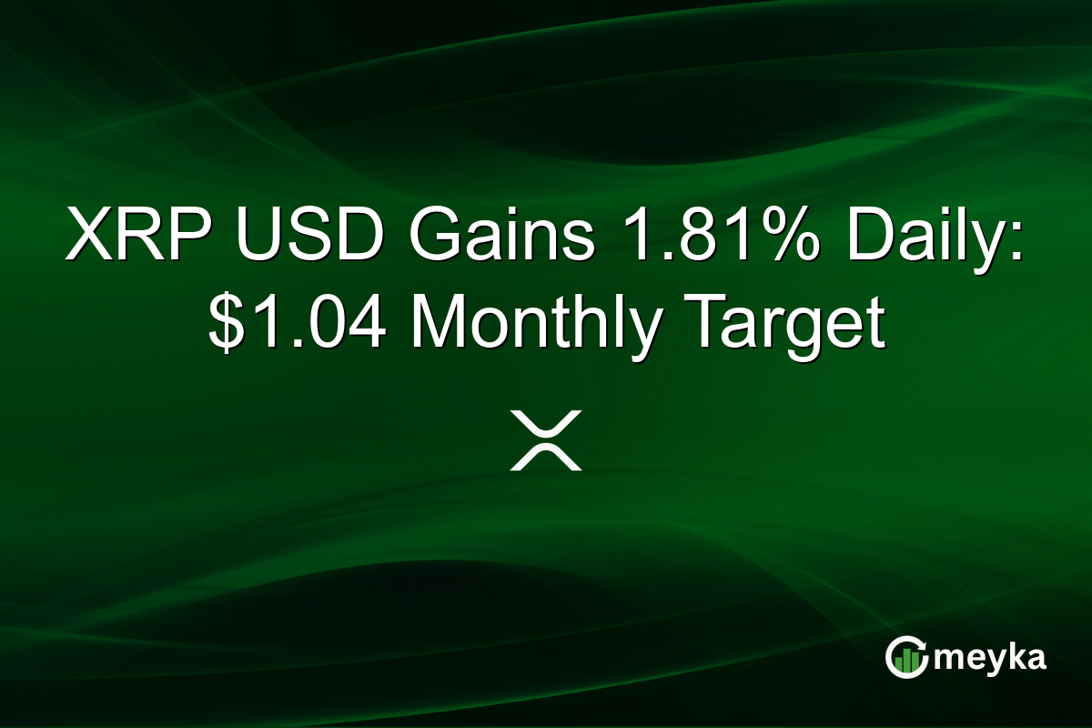 XRP USD Gains 1.81% Daily: $1.04 Monthly Target