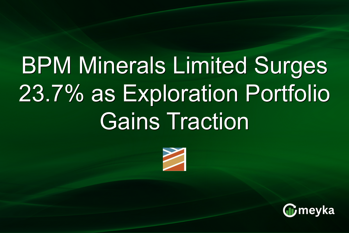 BPM Minerals Limited Surges 23.7% as Exploration Portfolio Gains Traction