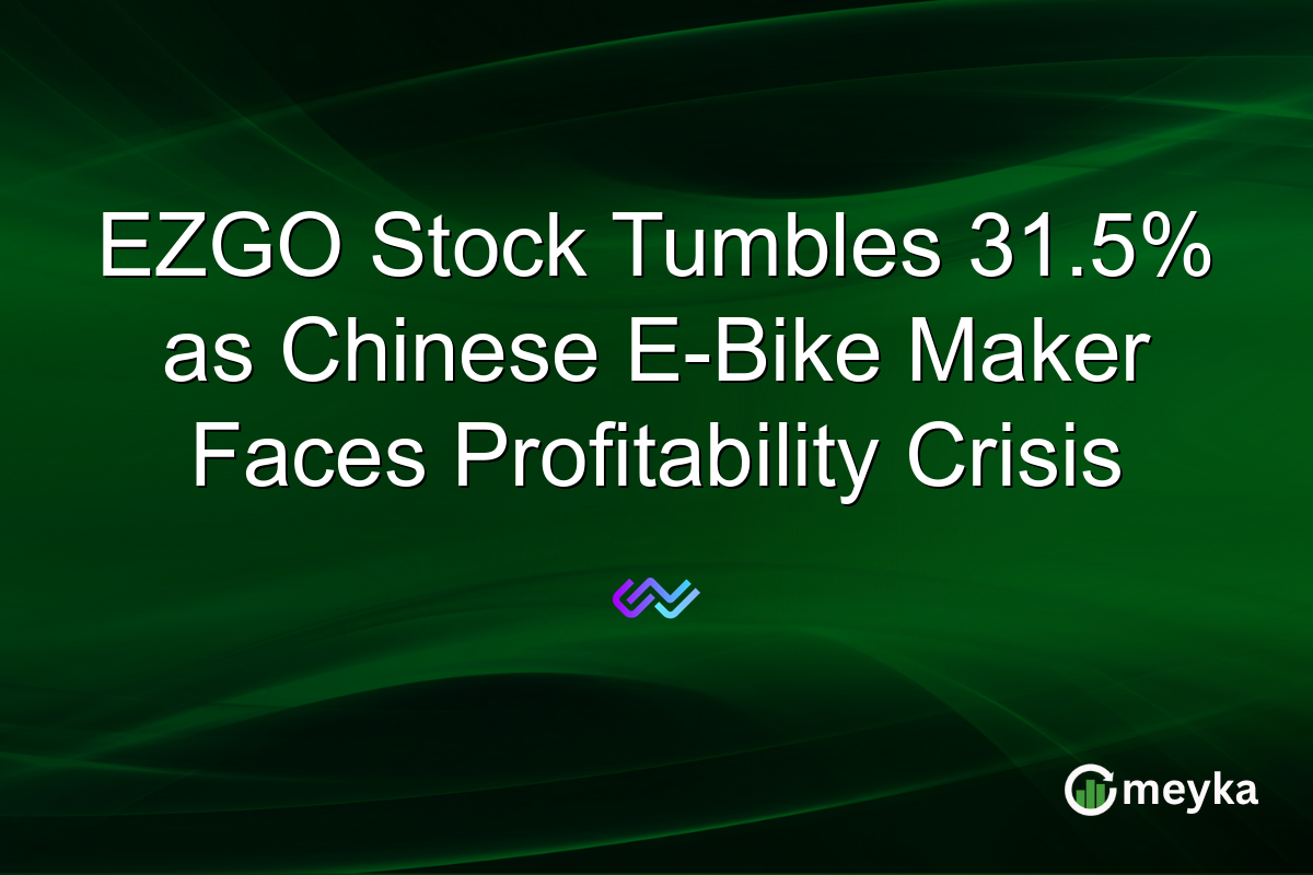 EZGO Stock Tumbles 31.5% as Chinese E-Bike Maker Faces Profitability Crisis
