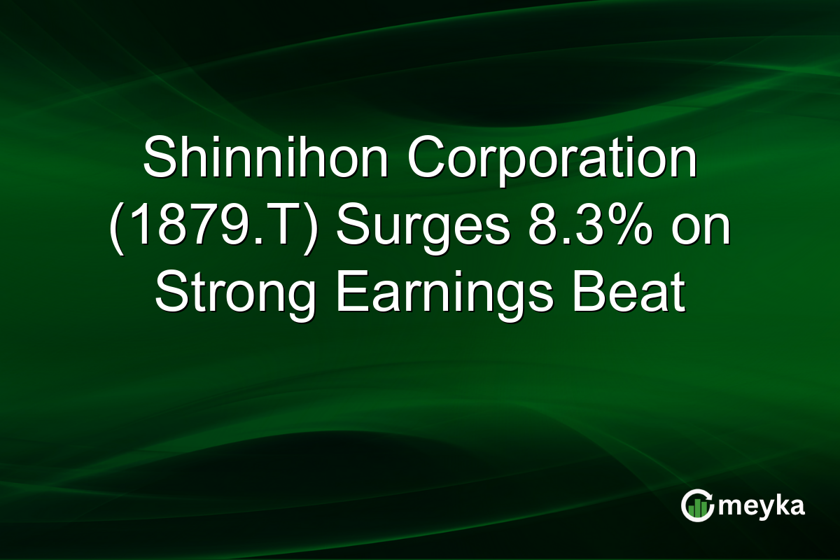 Shinnihon Corporation (1879.T) Surges 8.3% on Strong Earnings Beat